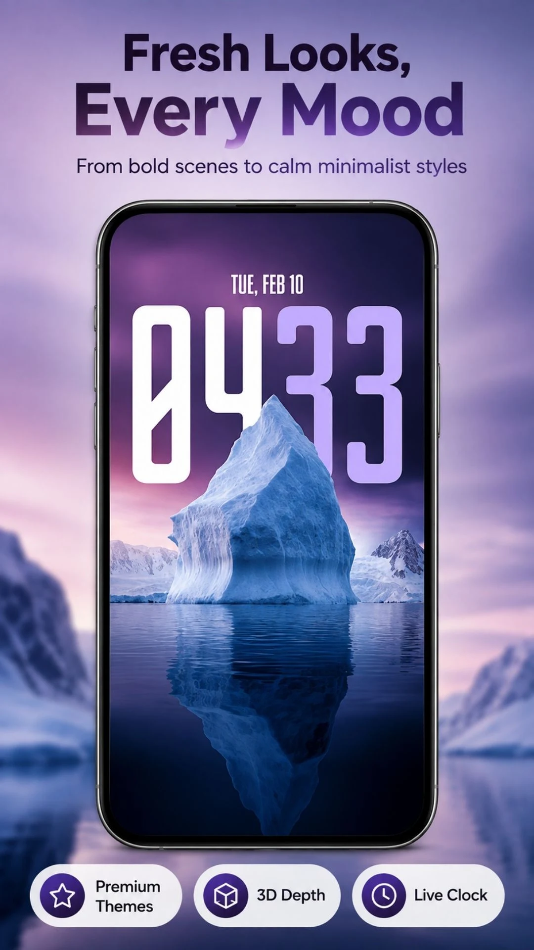Depth Effect Wallpapers: Clock screenshot